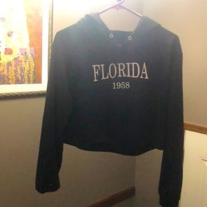 Black cropped flordia hoodie